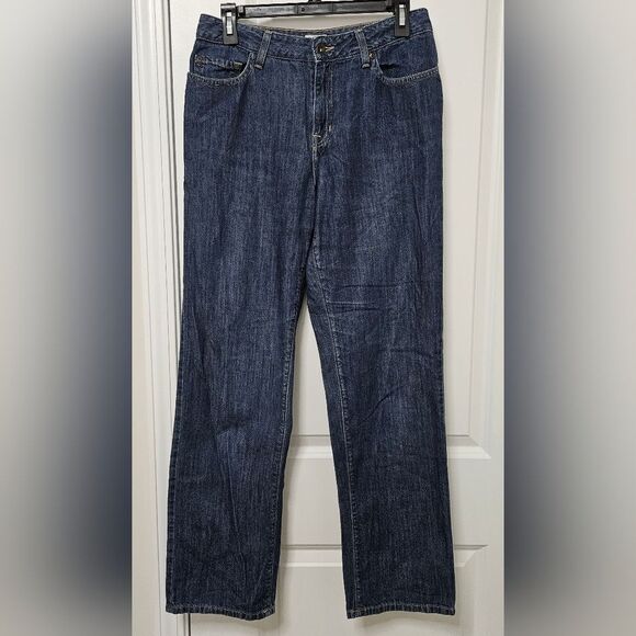 LL Bean Jeans Women’s 8 (29x29.5) Blue Classic Fit Dark Wash High Rise Relaxed - Picture 1 of 10